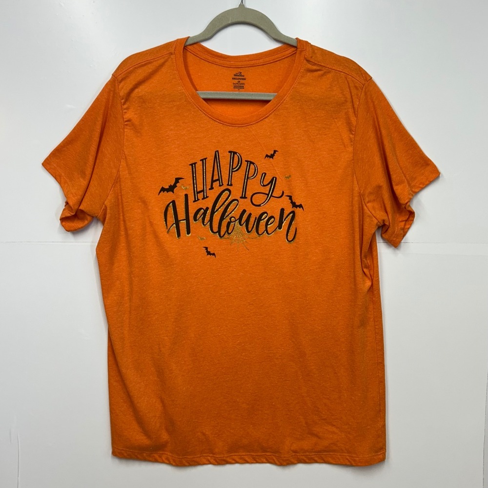Way to Celebrate Halloween T-Shirt Womens 3X Orange Happy Halloween Graphic Tee